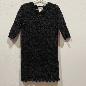 Multi colored black sweater dress